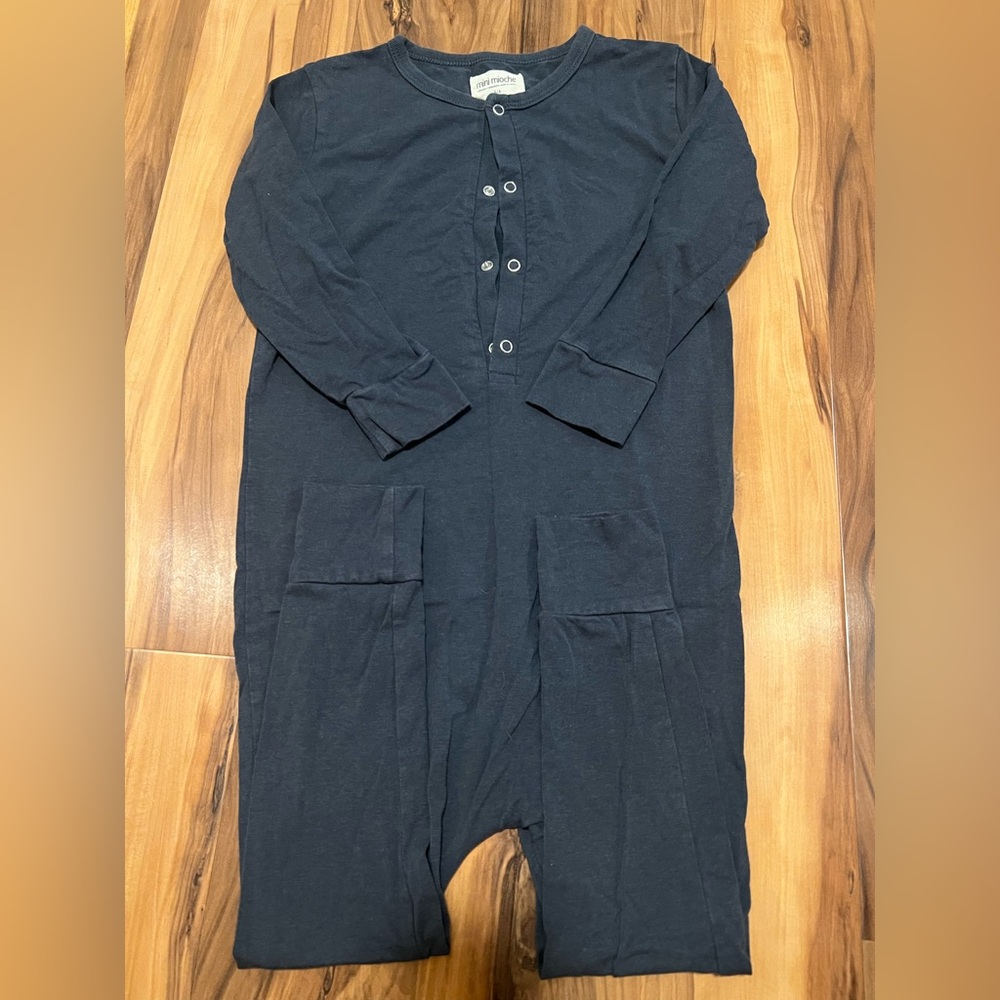 Mini Mioche Dark Gray Button-Up Jumpsuit